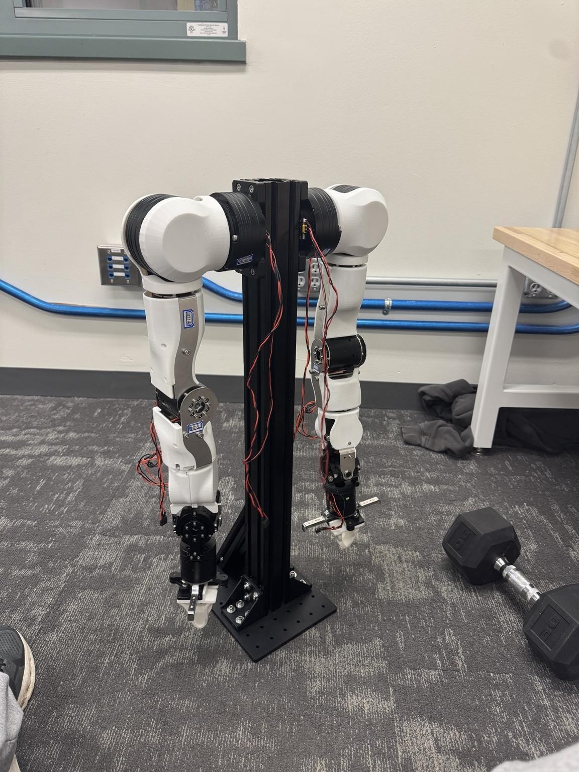 Two OpenArm robot arms